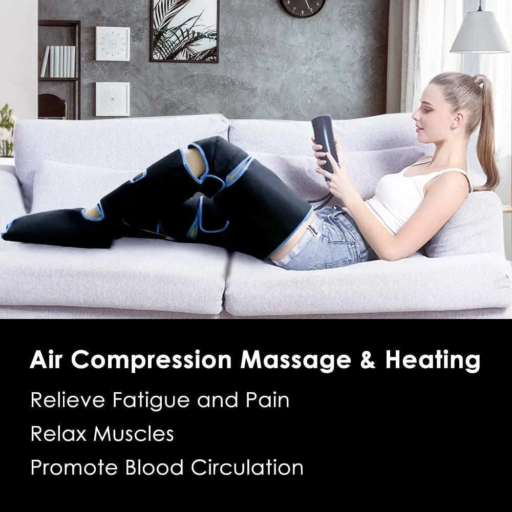 Foot air pressure leg massager promotes blood circulation, body massager, muscle relaxation, lymphatic drainage device 360°