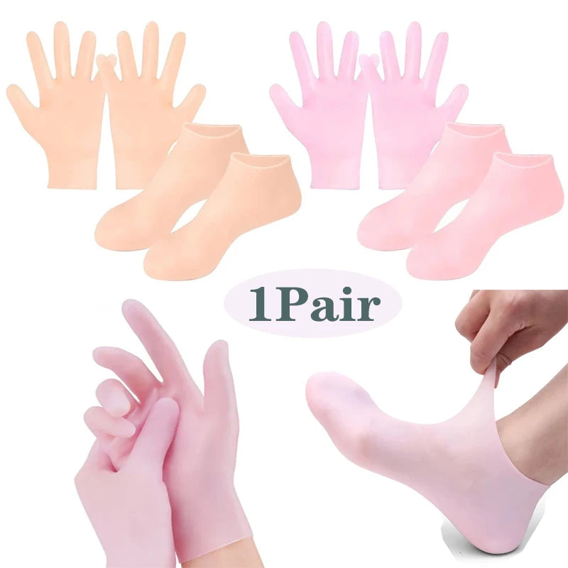 Silicone Socks and Gloves for moisturizing hands and feet