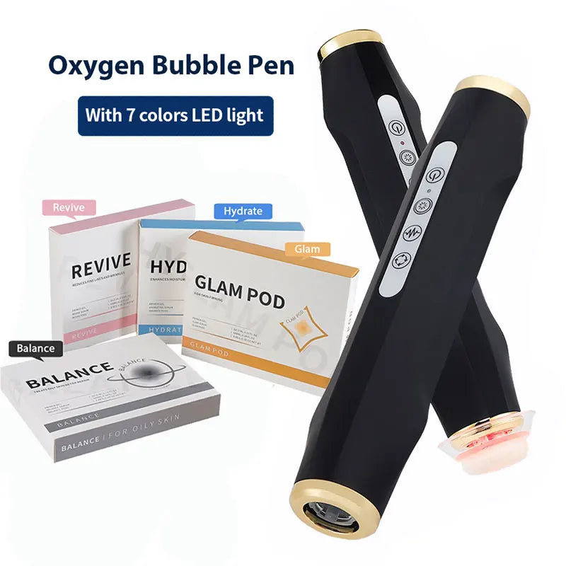 Portable CO2 Oxygen Bubble Pen Exfoliate Balance Serum Facial Massager High-frequency Vibration Skin Care Beauty Machine