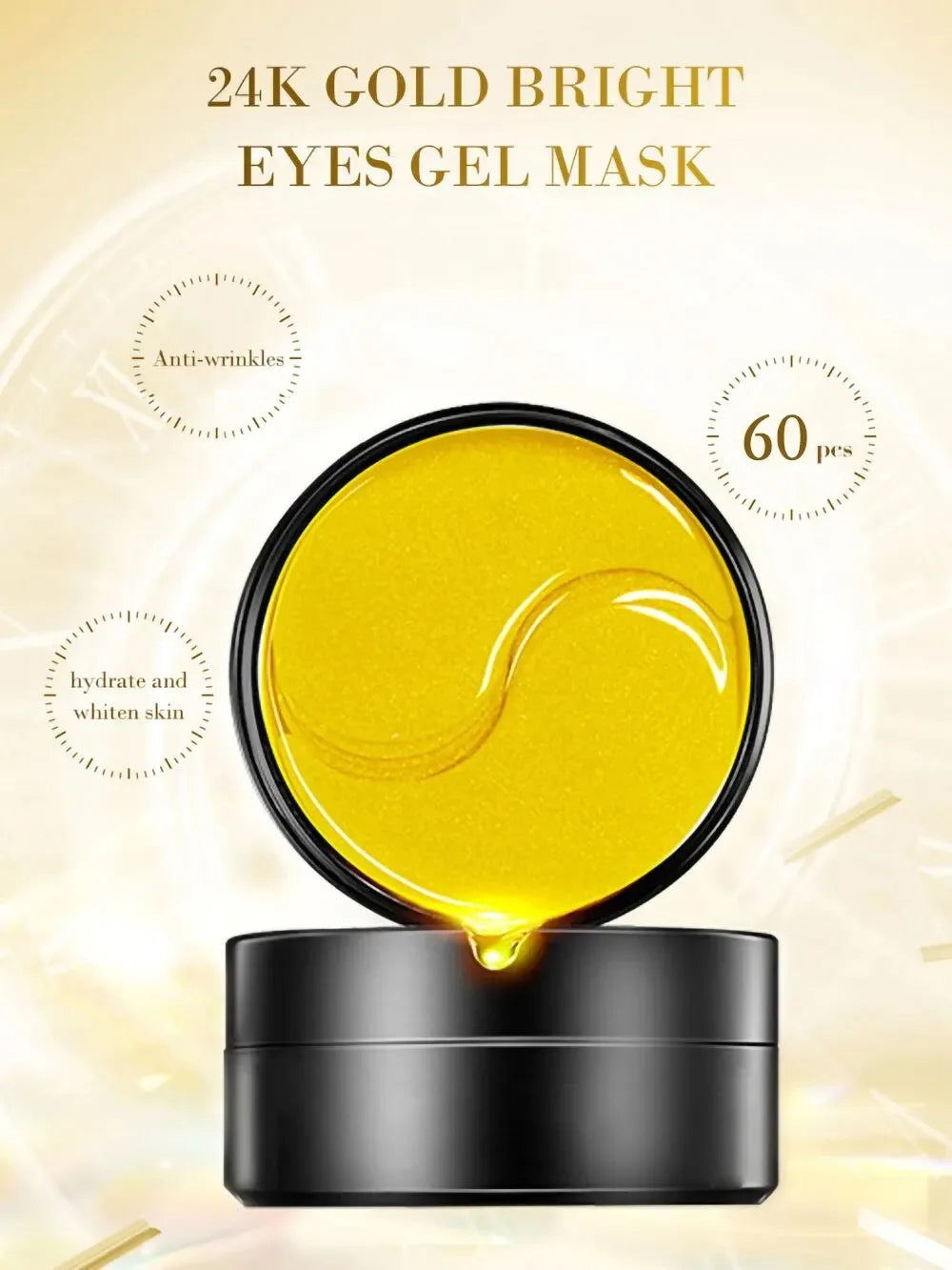 60pcs Golden Eye Mask for Anti-Fatigue