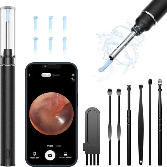 Wifi ear wax removal kit, high-definition earwax remover with 8 earbuds, ear wax cleaner suitable for iOS and Android Android