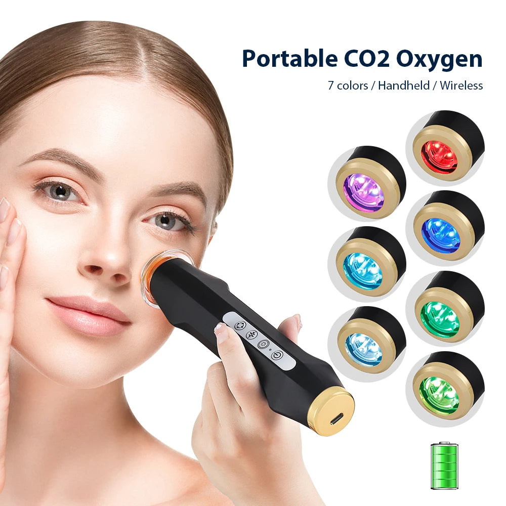 Portable CO2 Oxygen Bubble Pen Exfoliate Balance Serum Facial Massager High-frequency Vibration Skin Care Beauty Machine