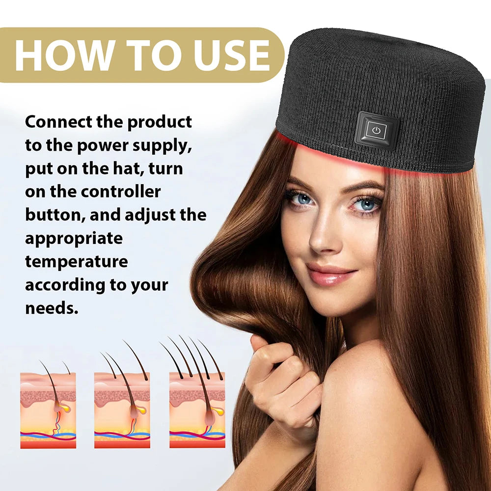 Frizz Free Hair Hat Hair Thickening Hat Hair Care Supplies for Moisturizes and Repairs Dry Damaged Frizzy Hair Heating Hair Hat