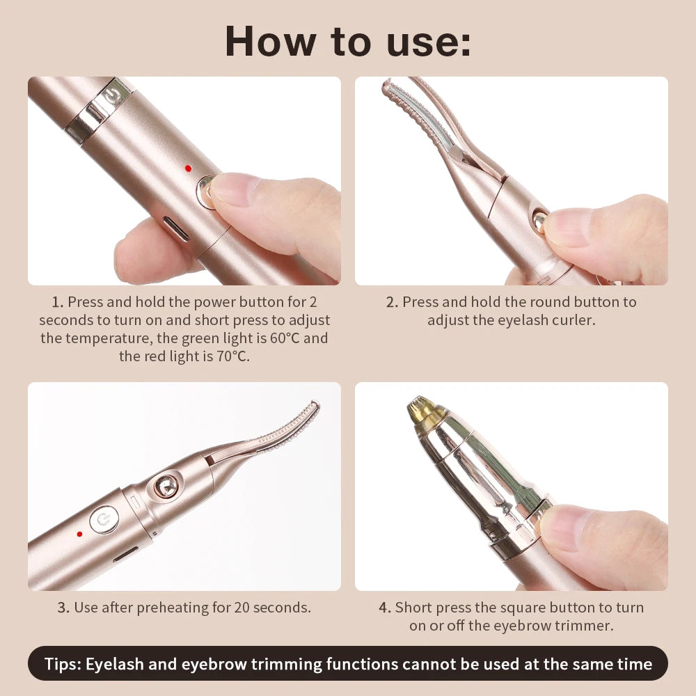 Heated Lash Curler & Multi-Grooming Tool