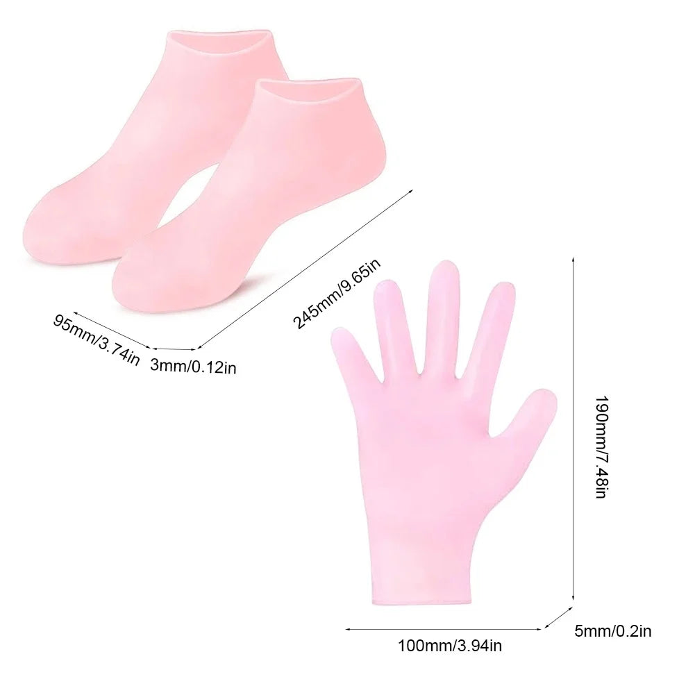 Silicone Socks and Gloves for moisturizing hands and feet