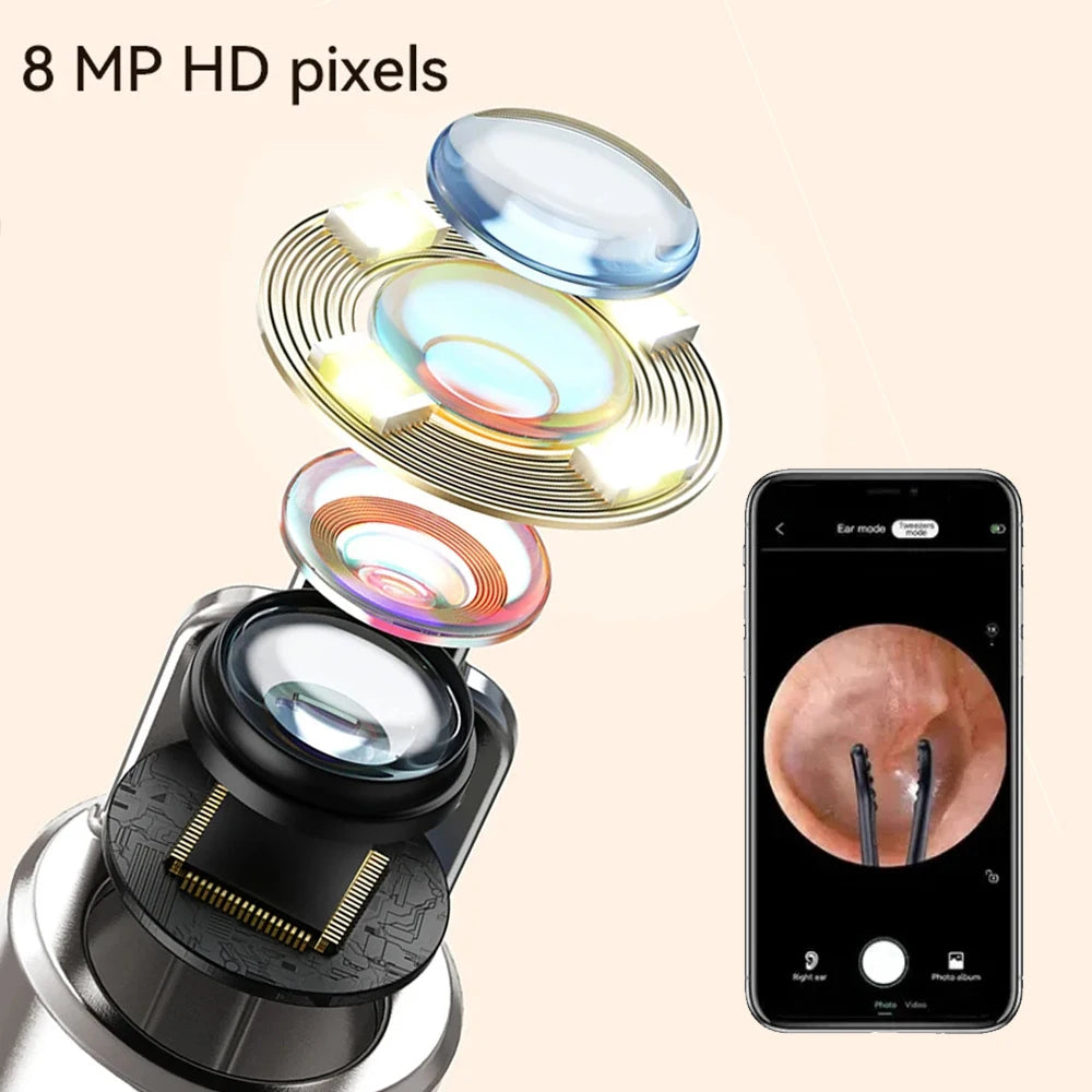 Wireless wifi endoscope smart visual ear cleaner with tweezers  Otoscope Earpick Ear Cleaner Wax Removal Camera Health Care