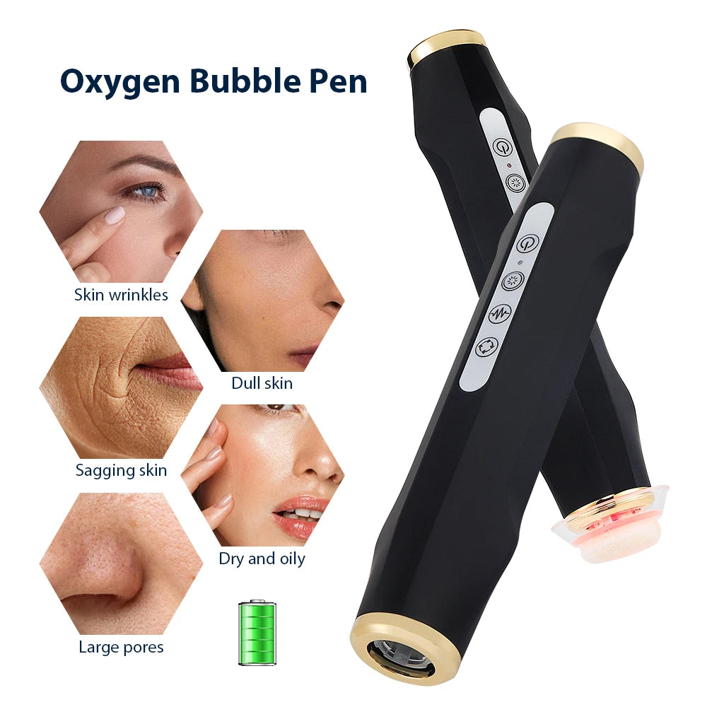 Oxygen Bubble Pen CO2 Oxygen Portable Facial Machine CO2 Gel Facial Skin Care Device Facial SPA CO2 Bubble Oxygen Beauty Machine