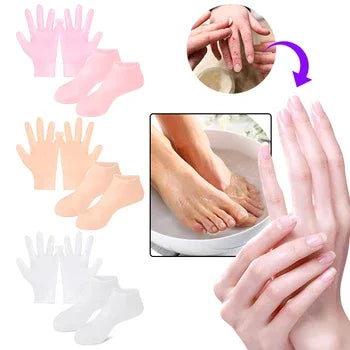 Silicone Socks and Gloves for moisturizing hands and feet