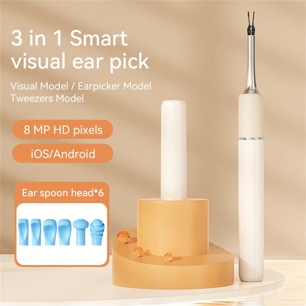 Wireless wifi endoscope smart visual ear cleaner with tweezers  Otoscope Earpick Ear Cleaner Wax Removal Camera Health Care