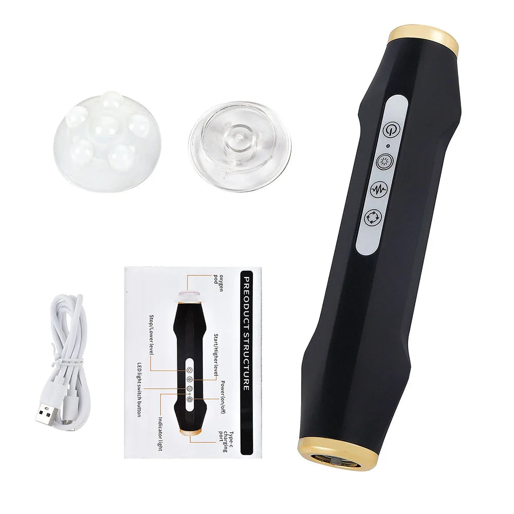 Portable CO2 Oxygen Bubble Pen Exfoliate Balance Serum Facial Massager High-frequency Vibration Skin Care Beauty Machine